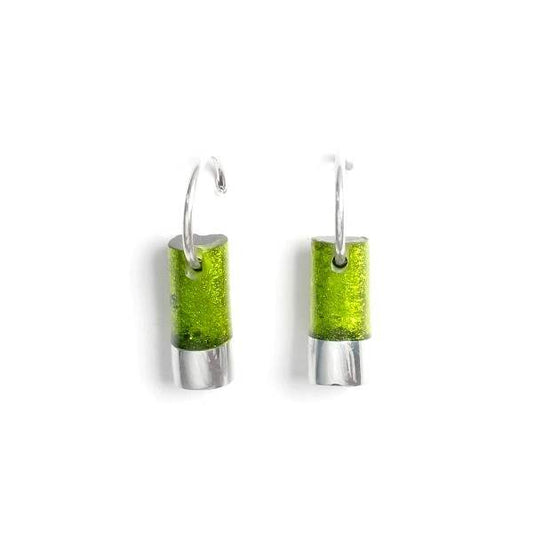Green Bamboo Creole Earrings | The Jewellery Stop