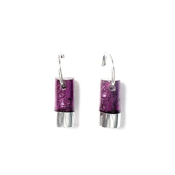 Purple Bamboo Creole Earrings | The Jewellery Stop