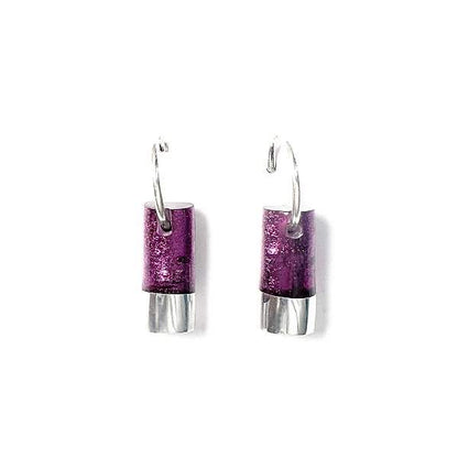 Purple Bamboo Creole Earrings | The Jewellery Stop