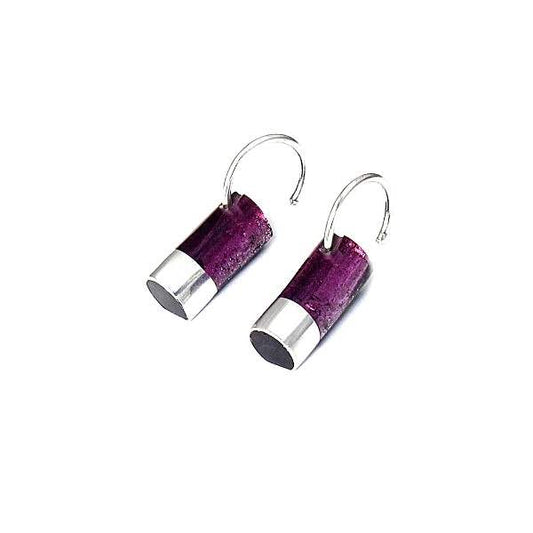 Purple Bamboo Creole Earrings | The Jewellery Stop