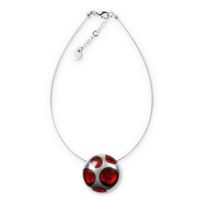 Red Domed Circle Polka dot Pendant | The Jewellery Stop