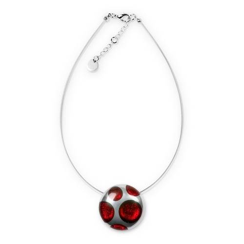 Red Domed Circle Polka dot Pendant | The Jewellery Stop