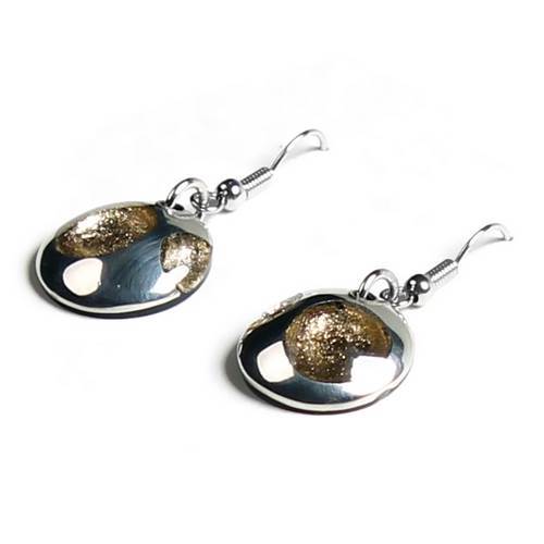 Gold Domed Circle Polka dot Fish Hook Earrings | The Jewellery Stop