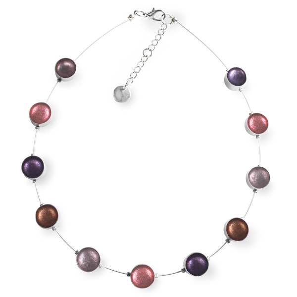 Blush Metal Buttons Necklace