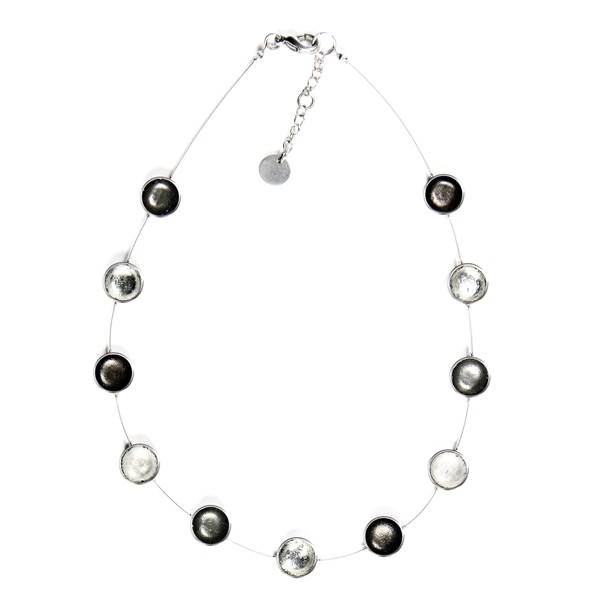Steel Metal Buttons Necklace