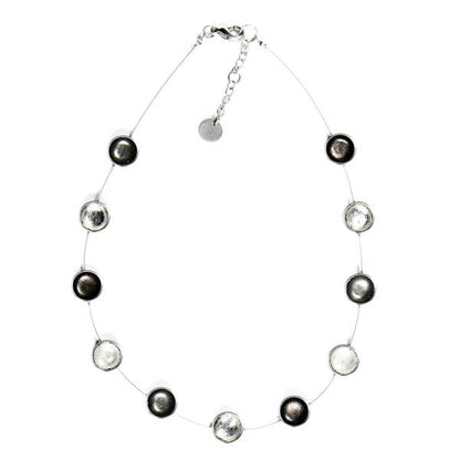 Steel Metal Buttons Necklace