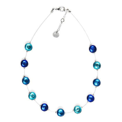 Turquoise Metal Buttons Necklace