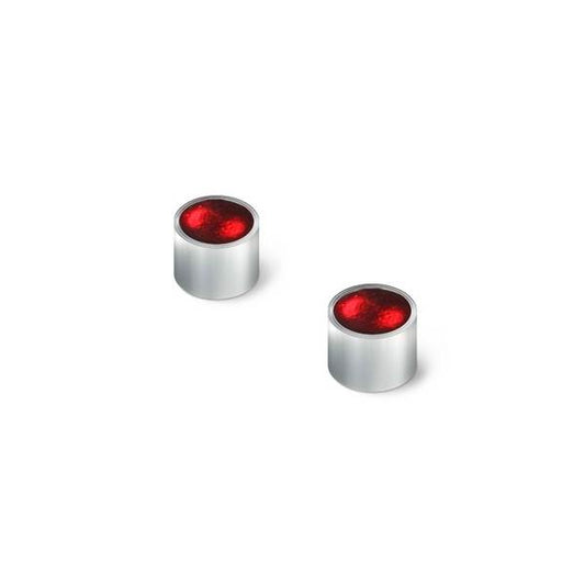 Burgundy Metal Buttons Small Stud Earrings | The Jewellery Stop