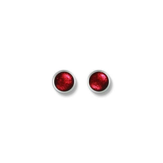Cerise Metal Buttons Small Stud Earrings | The Jewellery Stop