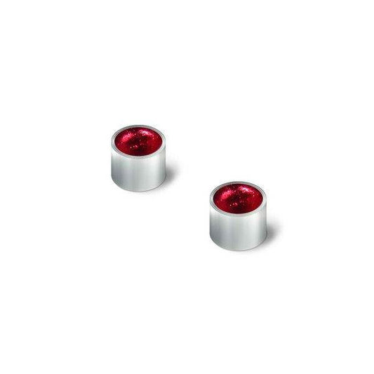 Cerise Metal Buttons Small Stud Earrings | The Jewellery Stop