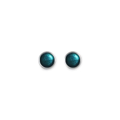 Jade Metal Buttons Small Stud Earrings