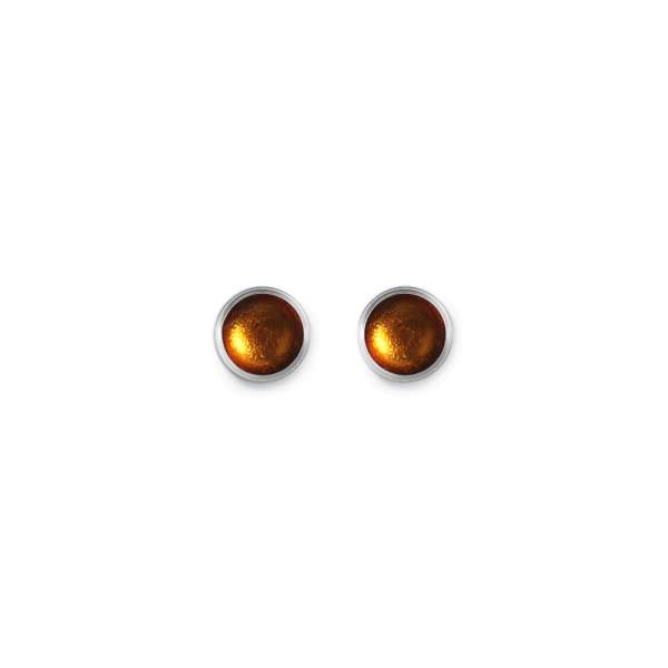 Mustard Metal Buttons Small Stud Earrings | The Jewellery Stop