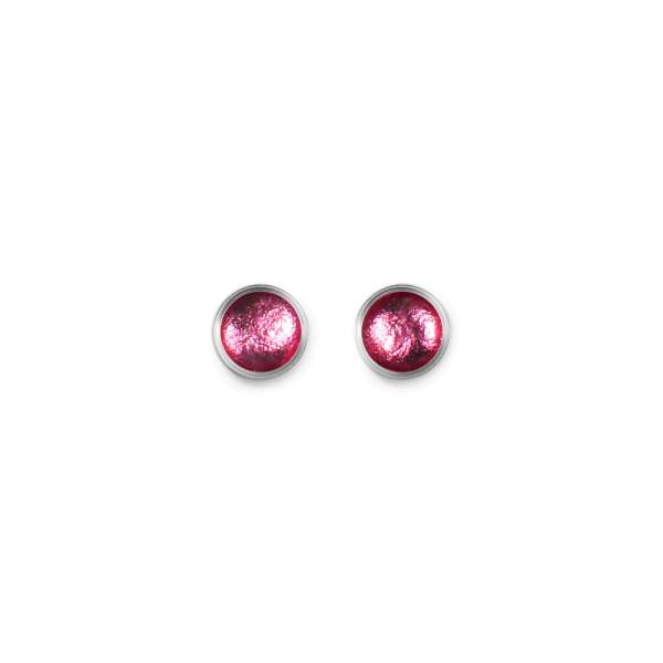 Pink Metal Buttons Small Stud Earrings | The Jewellery Stop