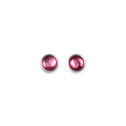 Pink Metal Buttons Small Stud Earrings | The Jewellery Stop