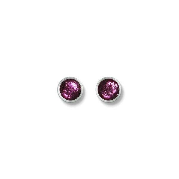 Purple Metal Buttons Small Stud Earrings | The Jewellery Stop
