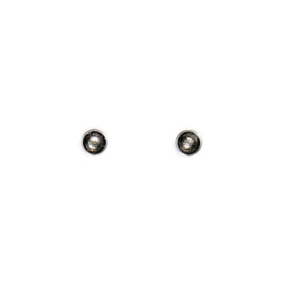 Steel Metal Buttons Small Stud Earrings | The Jewellery Stop