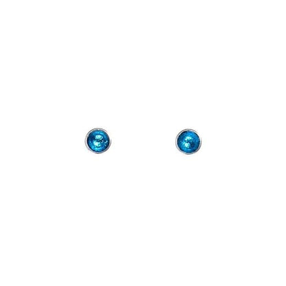 Turquoise Metal Buttons Small Stud Earrings | The Jewellery Stop