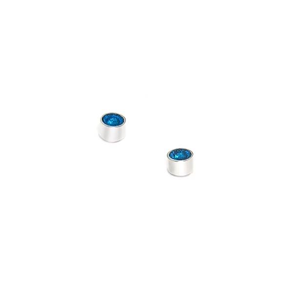 Turquoise Metal Buttons Small Stud Earrings | The Jewellery Stop