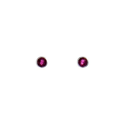Violet Metal Buttons Small Stud Earrings | The Jewellery Stop