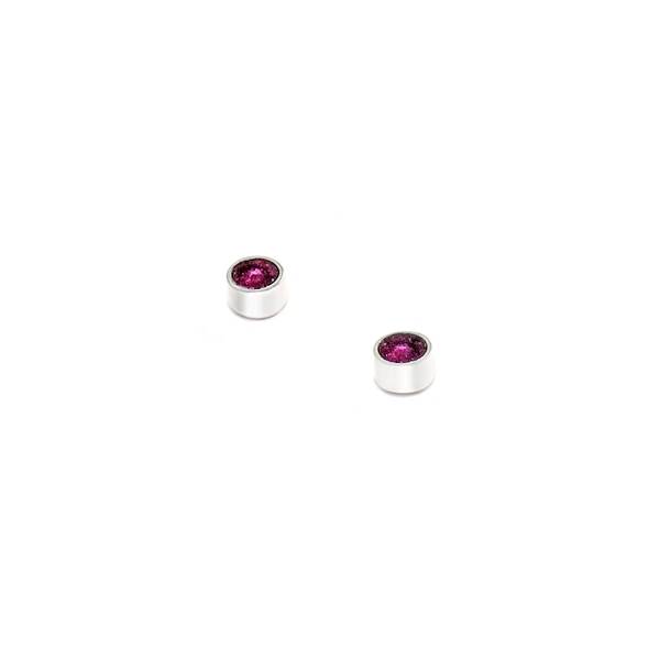 Violet Metal Buttons Small Stud Earrings | The Jewellery Stop