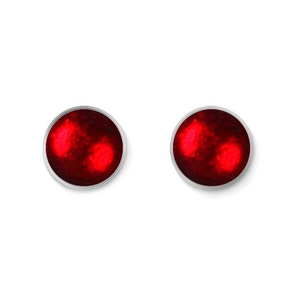 Burgundy Metal Buttons Large Stud Earrings | The Jewellery Stop