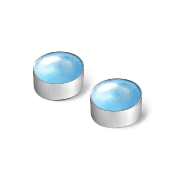 Ice Metal Buttons Large Stud Earrings