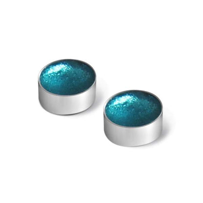 Jade Metal Buttons Large Stud Earrings