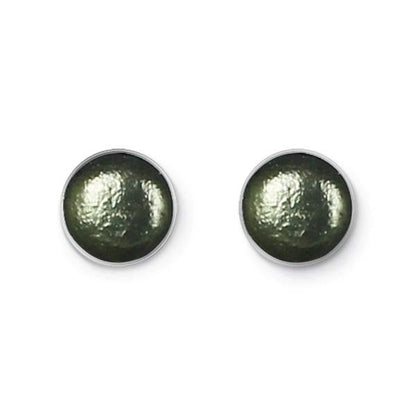 Pear Metal Buttons Large Stud Earrings | The Jewellery Stop