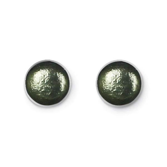 Pear Metal Buttons Large Stud Earrings | The Jewellery Stop