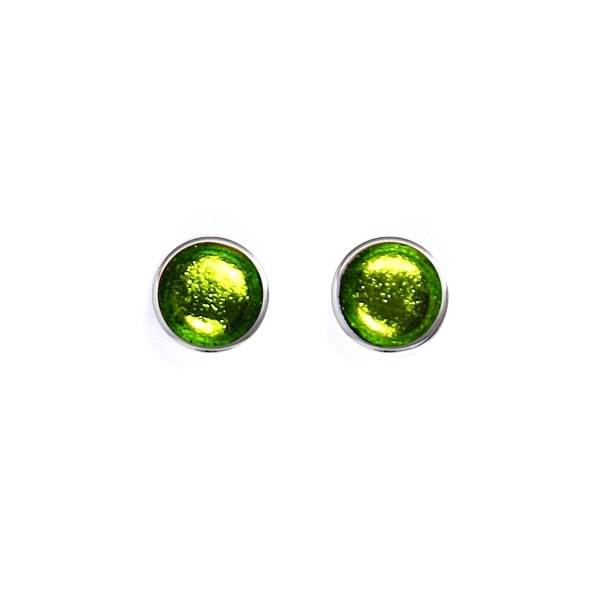 Peridot Metal Buttons Large Stud Earrings | The Jewellery Stop