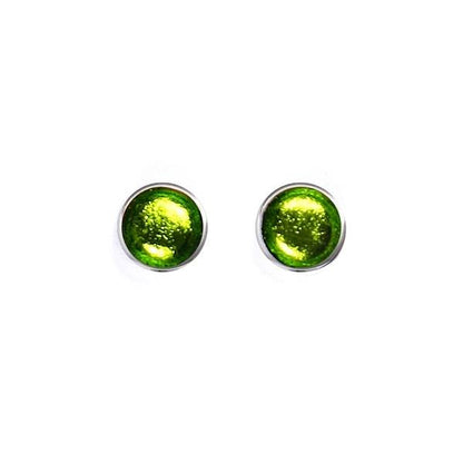 Peridot Metal Buttons Large Stud Earrings | The Jewellery Stop