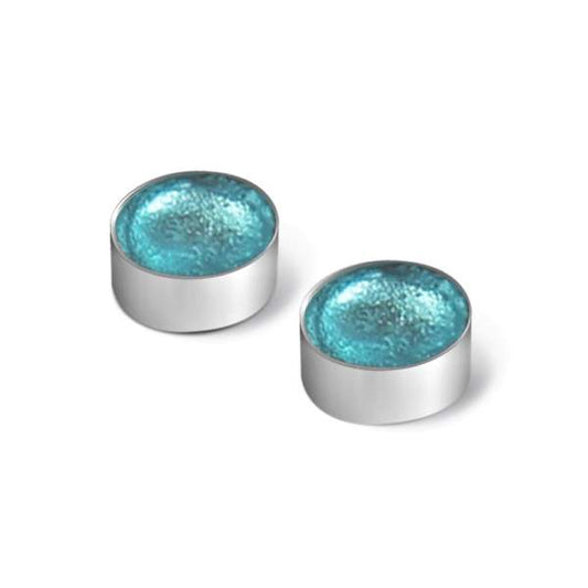 Riviera Metal Buttons Large Stud Earrings | The Jewellery Stop