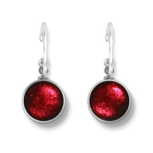 Cerise Metal Buttons Creole Earrings | The Jewellery Stop