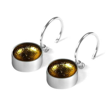 Metallics Metal Buttons Creole Earrings