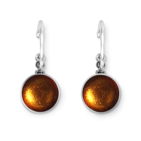 Mustard Metal Buttons Creole Earrings | The Jewellery Stop
