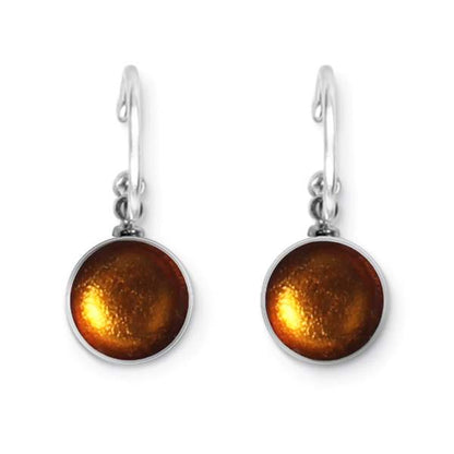 Mustard Metal Buttons Creole Earrings | The Jewellery Stop