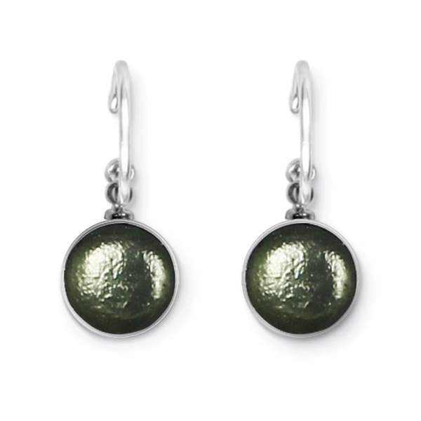 Pear Metal Buttons Creole Earrings | The Jewellery Stop