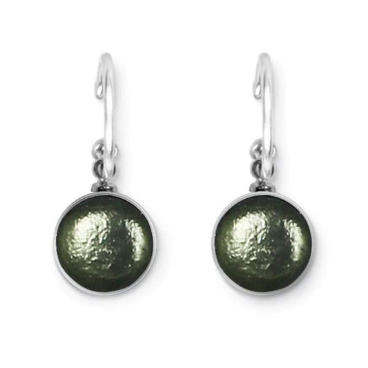 Pear Metal Buttons Creole Earrings | The Jewellery Stop