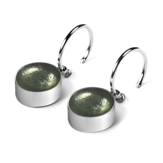 Pear Metal Buttons Creole Earrings | The Jewellery Stop