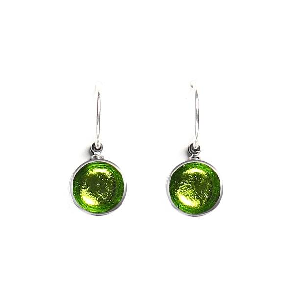 Peridot Metal Buttons Creole Earrings | The Jewellery Stop