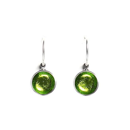 Peridot Metal Buttons Creole Earrings | The Jewellery Stop