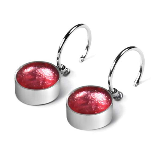 Rose Metal Buttons Creole Earrings | The Jewellery Stop