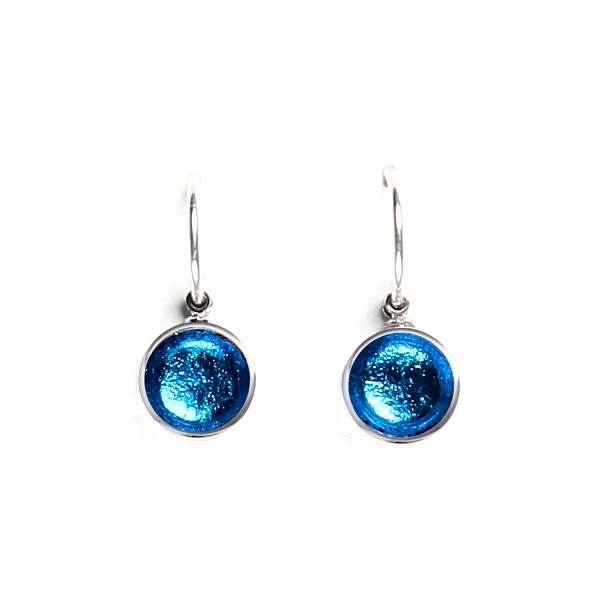 Turquoise Metal Buttons Creole Earrings | The Jewellery Stop
