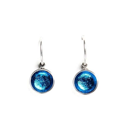 Turquoise Metal Buttons Creole Earrings | The Jewellery Stop