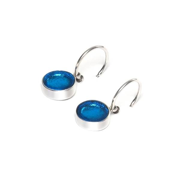 Turquoise Metal Buttons Creole Earrings | The Jewellery Stop