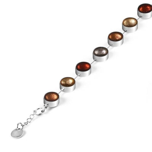 Caramel Metal Buttons Bracelet | The Jewellery Stop