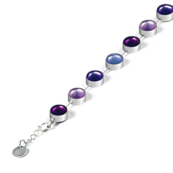 Purple Metal Buttons Bracelet | The Jewellery Stop