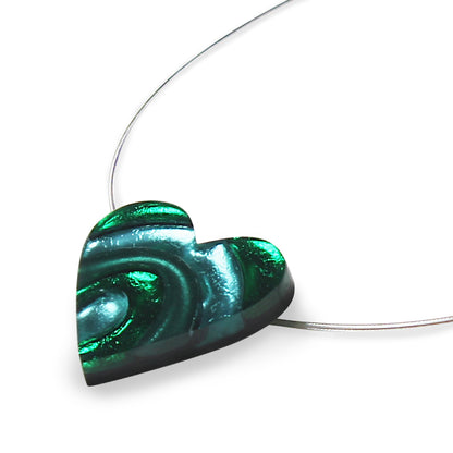 Emerald Heart Swirl pendant