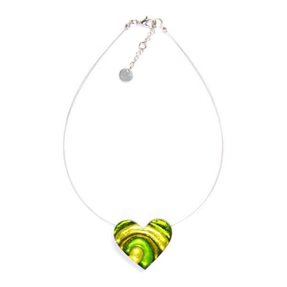 Lime Heart Swirl pendant
