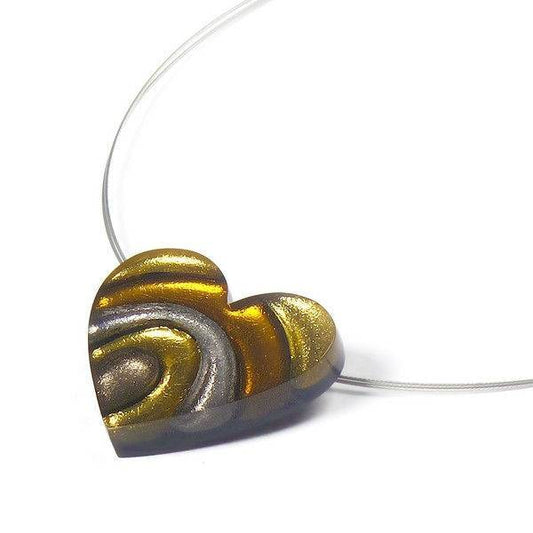 Metallics Heart Swirl pendant | The Jewellery Stop